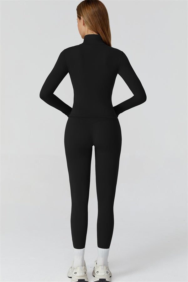 El conjunto de 3 piezas de leggings y sujetador deportivo con cremallera Venus