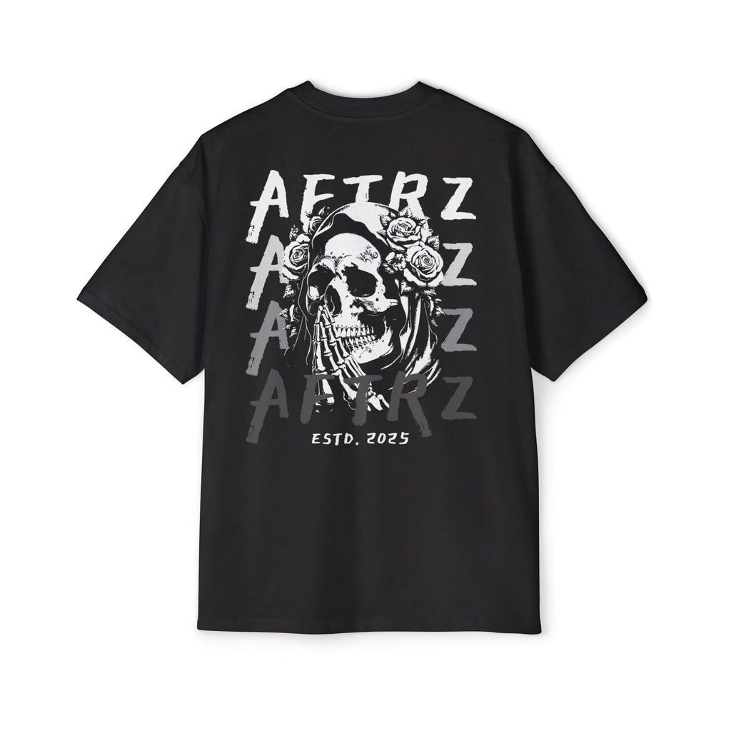 Camiseta de manga corta con hombros caídos y diseño de esqueleto "After Prayer"