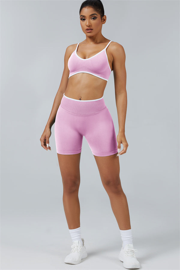 Conjunto de 2 piezas de sujetador deportivo y shorts Elevate