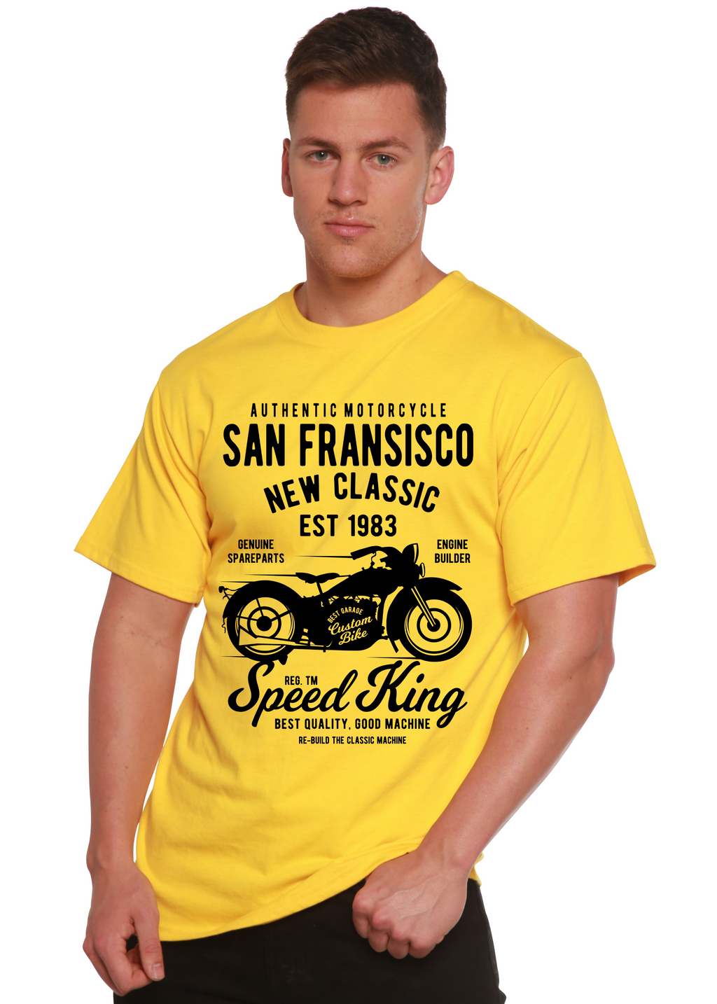 Camiseta gráfica de manga corta San Fransisco Spun Bamboo® de viscosa de bambú y algodón orgánico para hombre