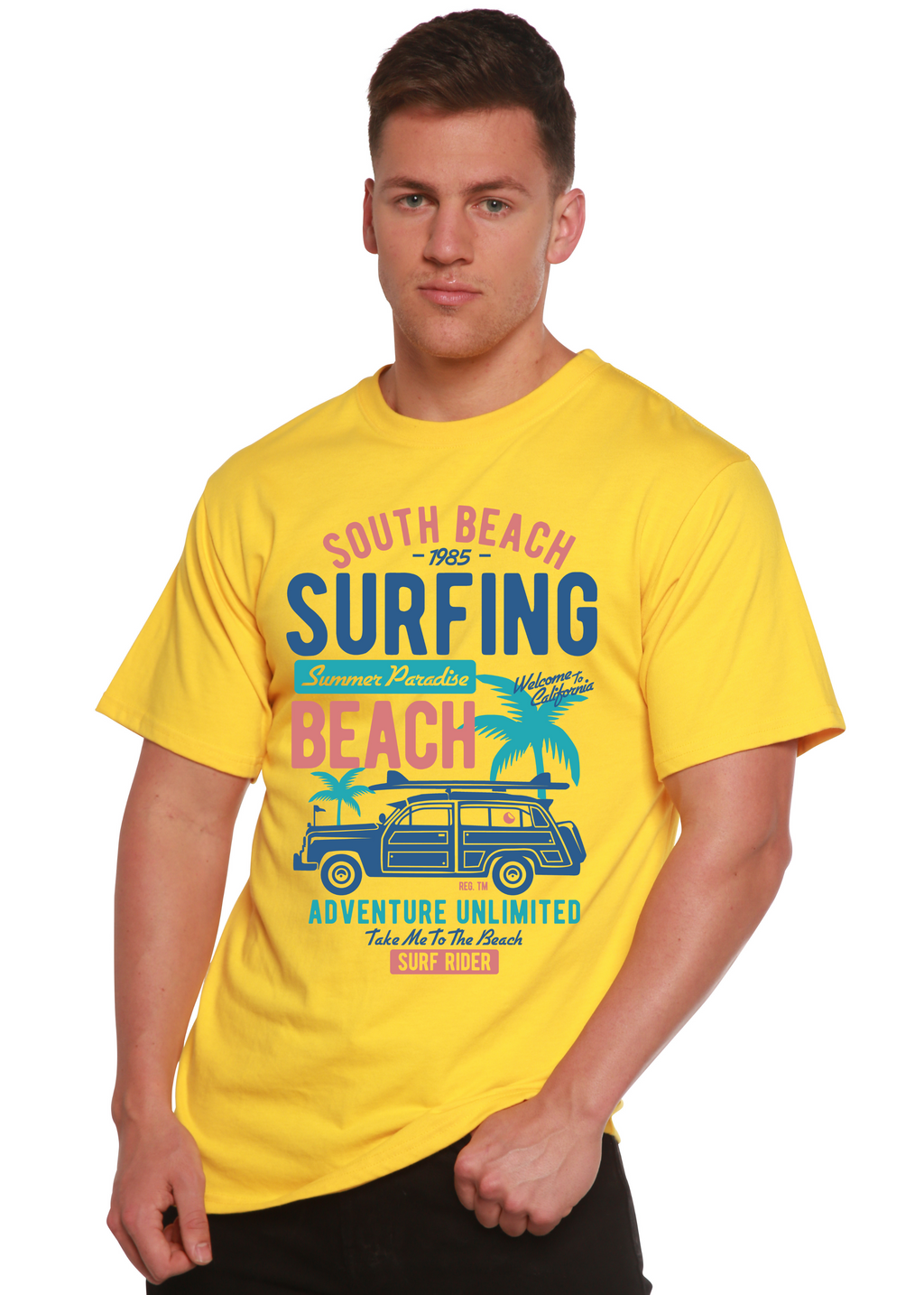 Camiseta gráfica de manga corta de viscosa de bambú y algodón orgánico South Beach Spun Bamboo® para hombre