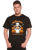 Camiseta gráfica de manga corta de bambú/algodón orgánico para hombre "Halloween Hauntingly Good Times Day"