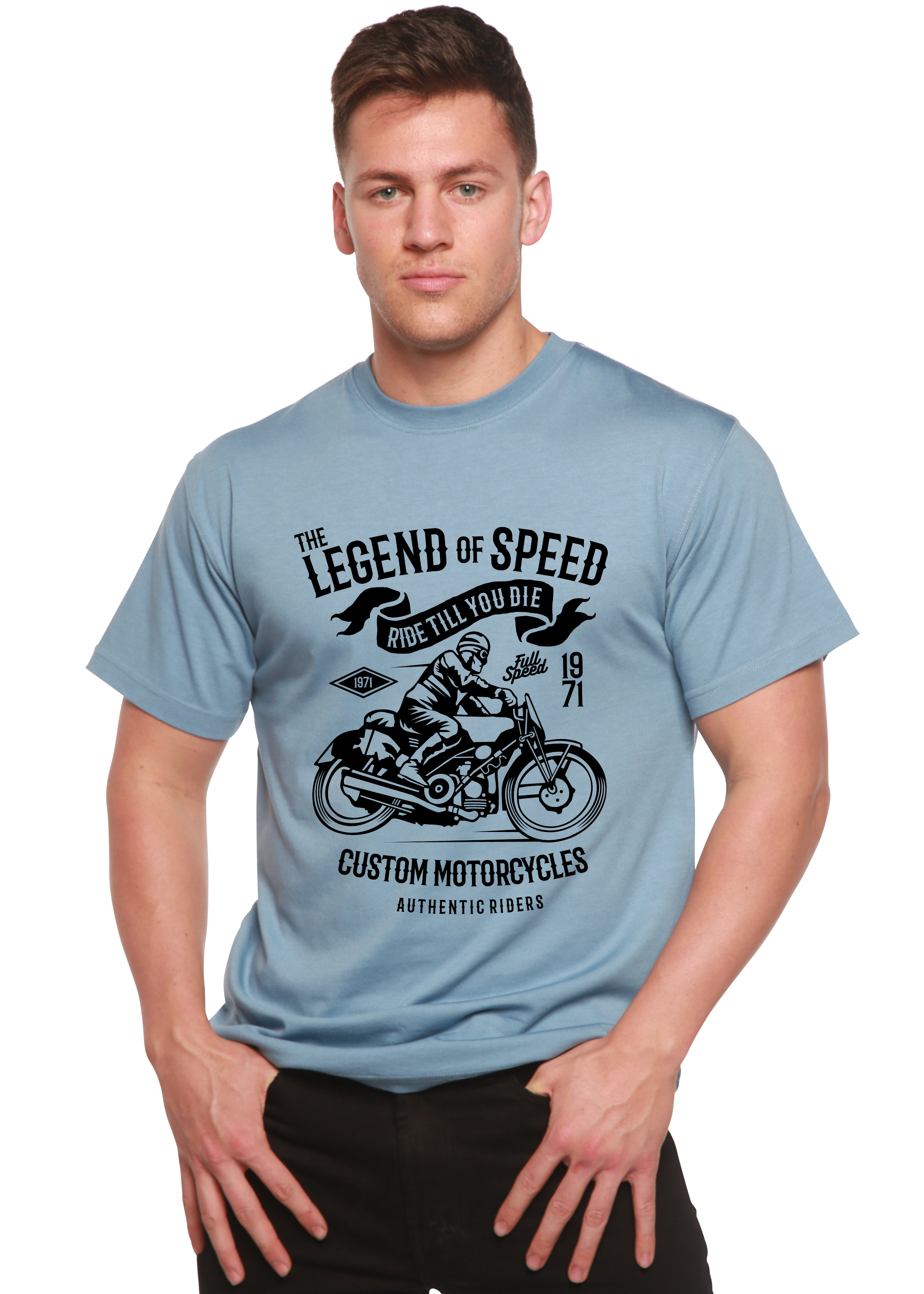 La leyenda de la camiseta gráfica de manga corta de viscosa de bambú/algodón orgánico para hombre Speed Spun Bamboo®