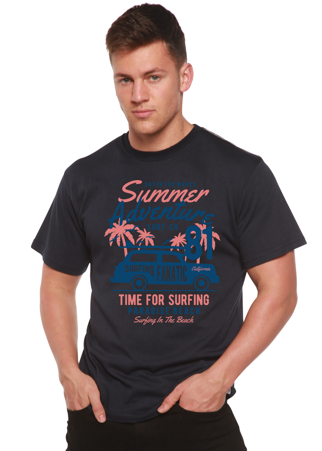 Camiseta gráfica de manga corta de viscosa de bambú/algodón orgánico para hombre Sammer Adventure Spun Bamboo®
