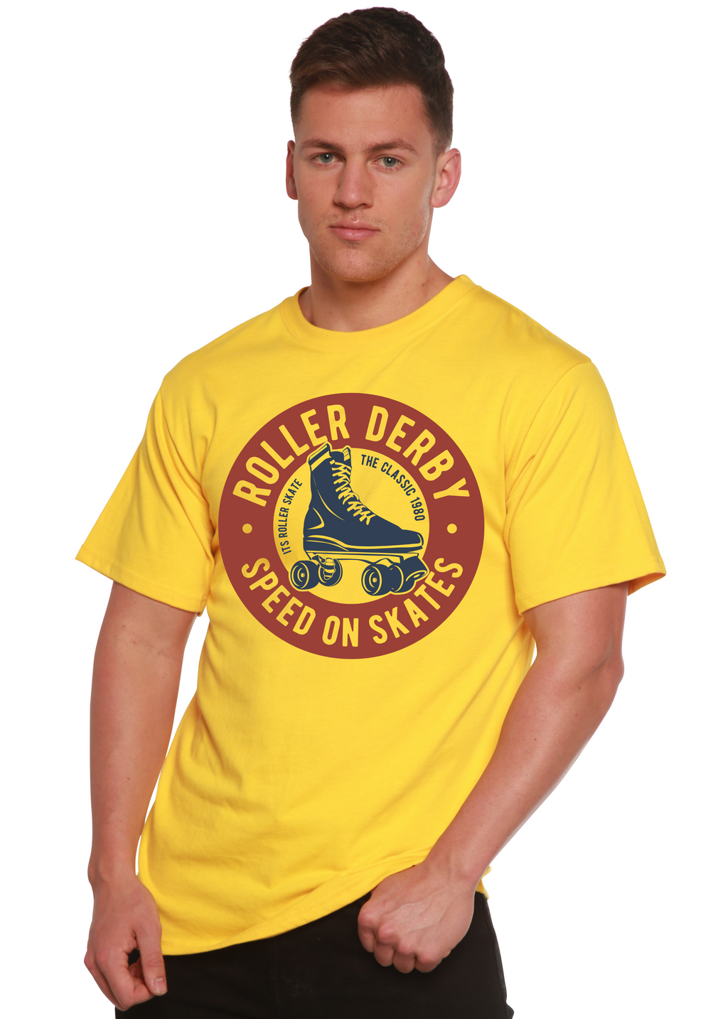 Camiseta gráfica de manga corta para hombre Roller Derby Spun Bamboo® de viscosa de bambú y algodón orgánico