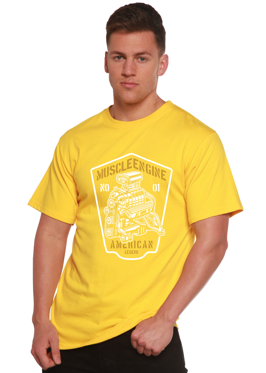 Muscle Engine Spun Bamboo® Camiseta Gráfica de Manga Corta de Bambú Viscosa/Algodón Orgánico para Hombre