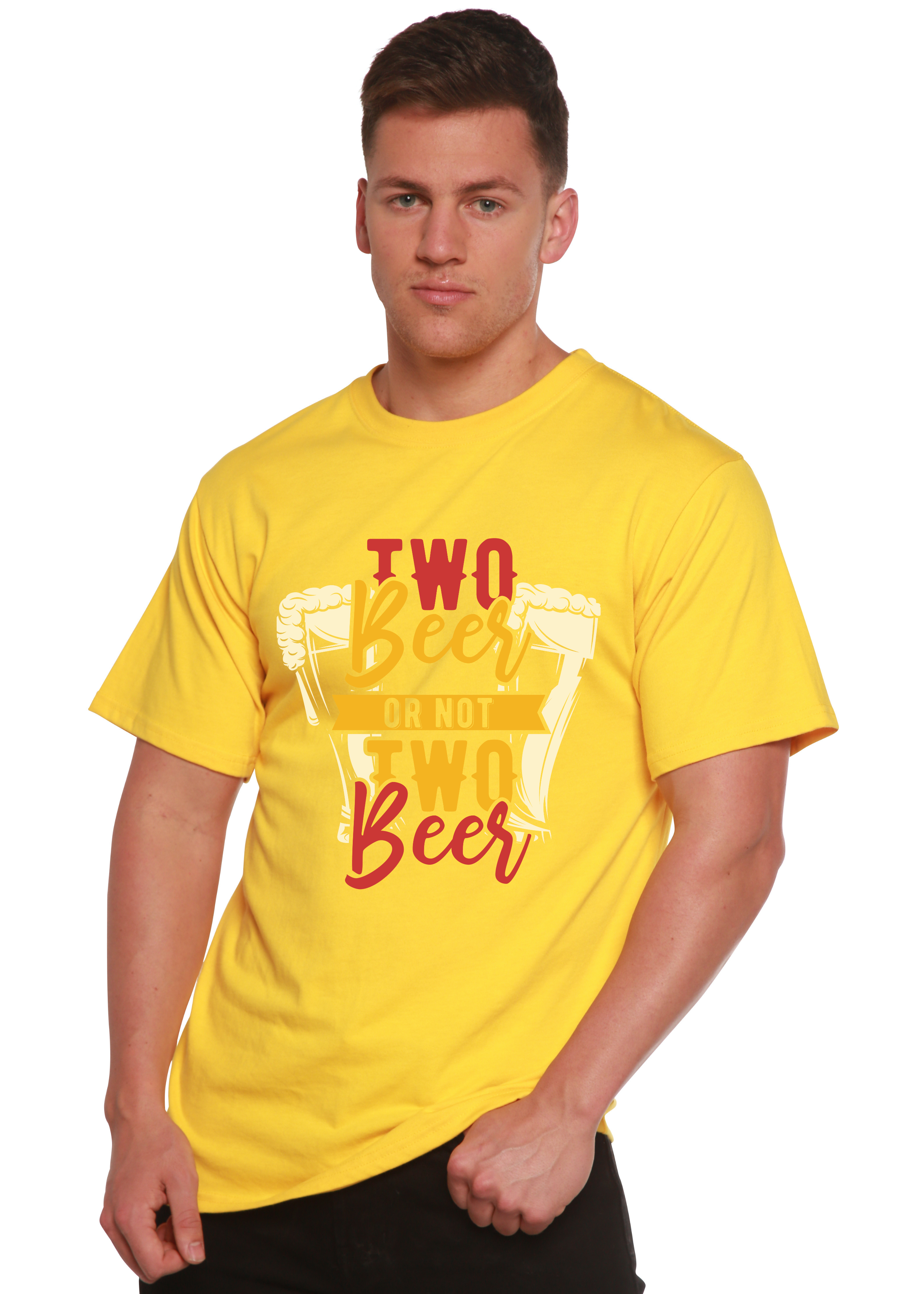 Camiseta gráfica de manga corta de viscosa de bambú/algodón orgánico Two Beer Men