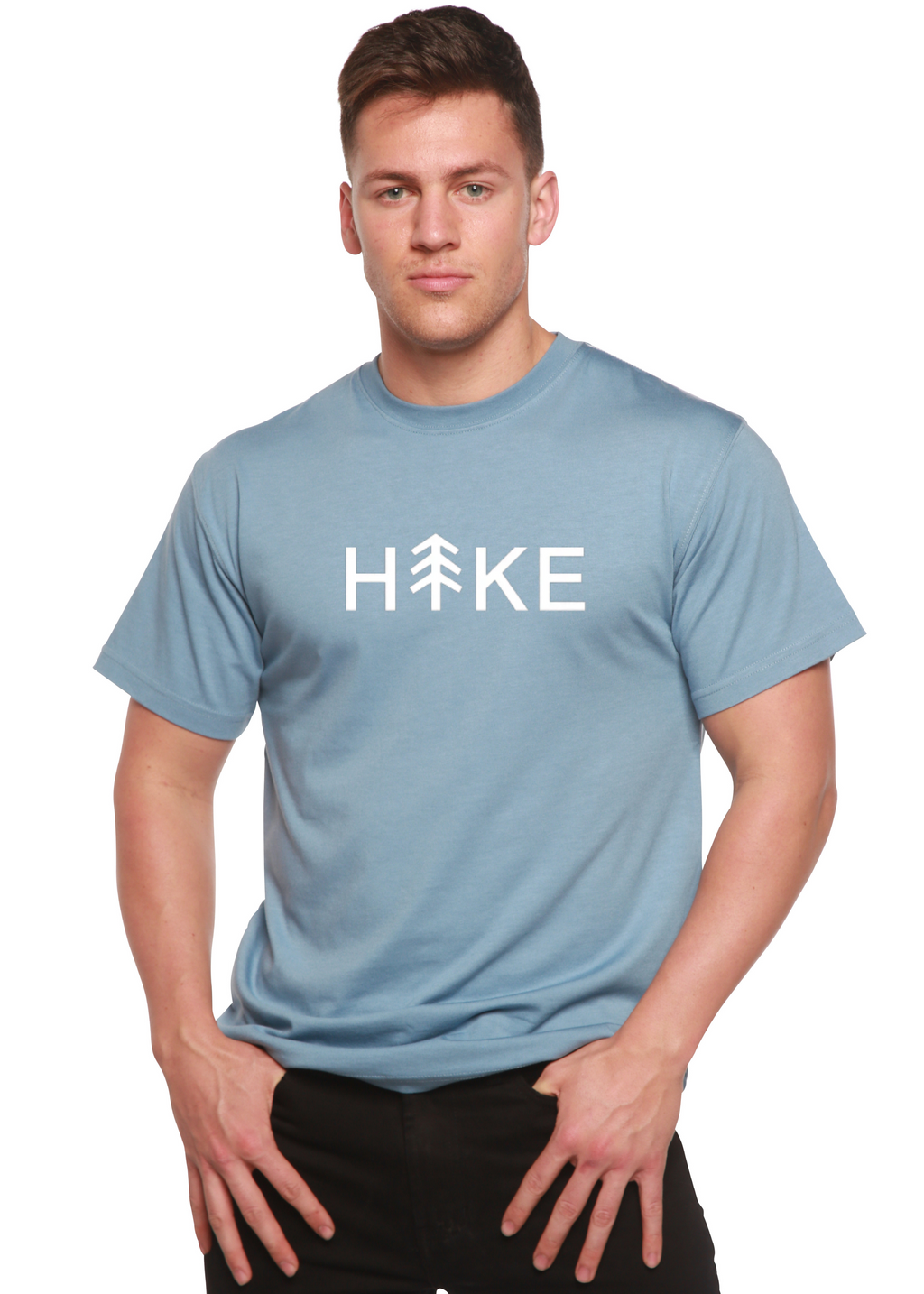 Camiseta gráfica de manga corta Hike para hombre de bambú viscosa/algodón orgánico