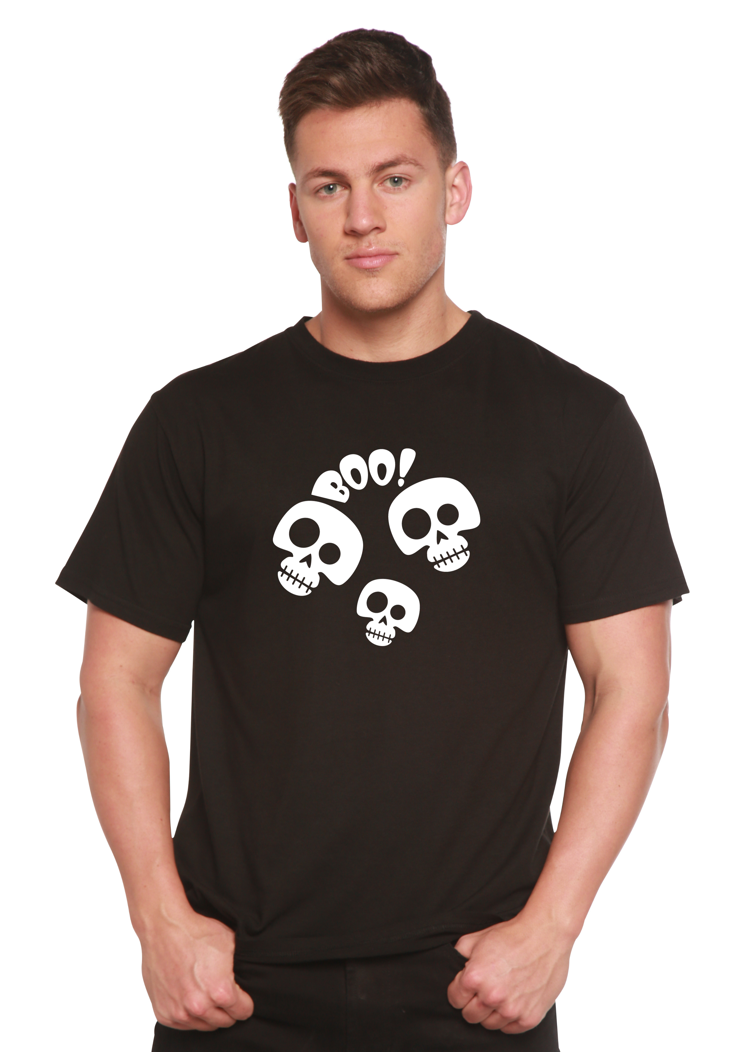 Camiseta gráfica de manga corta de bambú/algodón orgánico unisex "Halloween Boo"