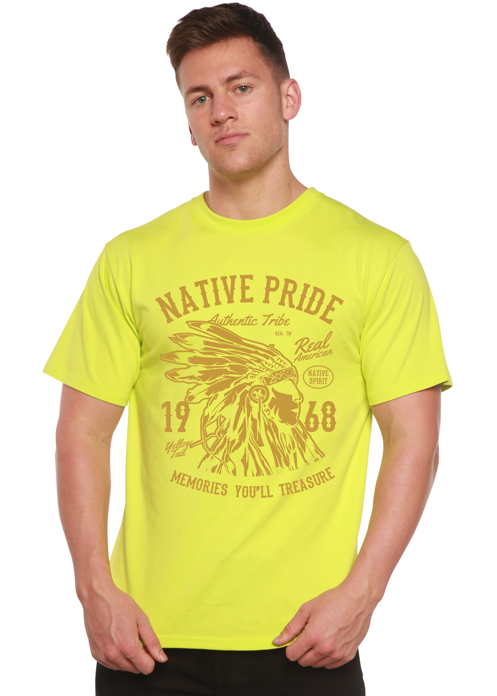 Native Pride Spun Bamboo® Camiseta Gráfica de Manga Corta de Viscosa de Bambú/Algodón Orgánico para Hombre