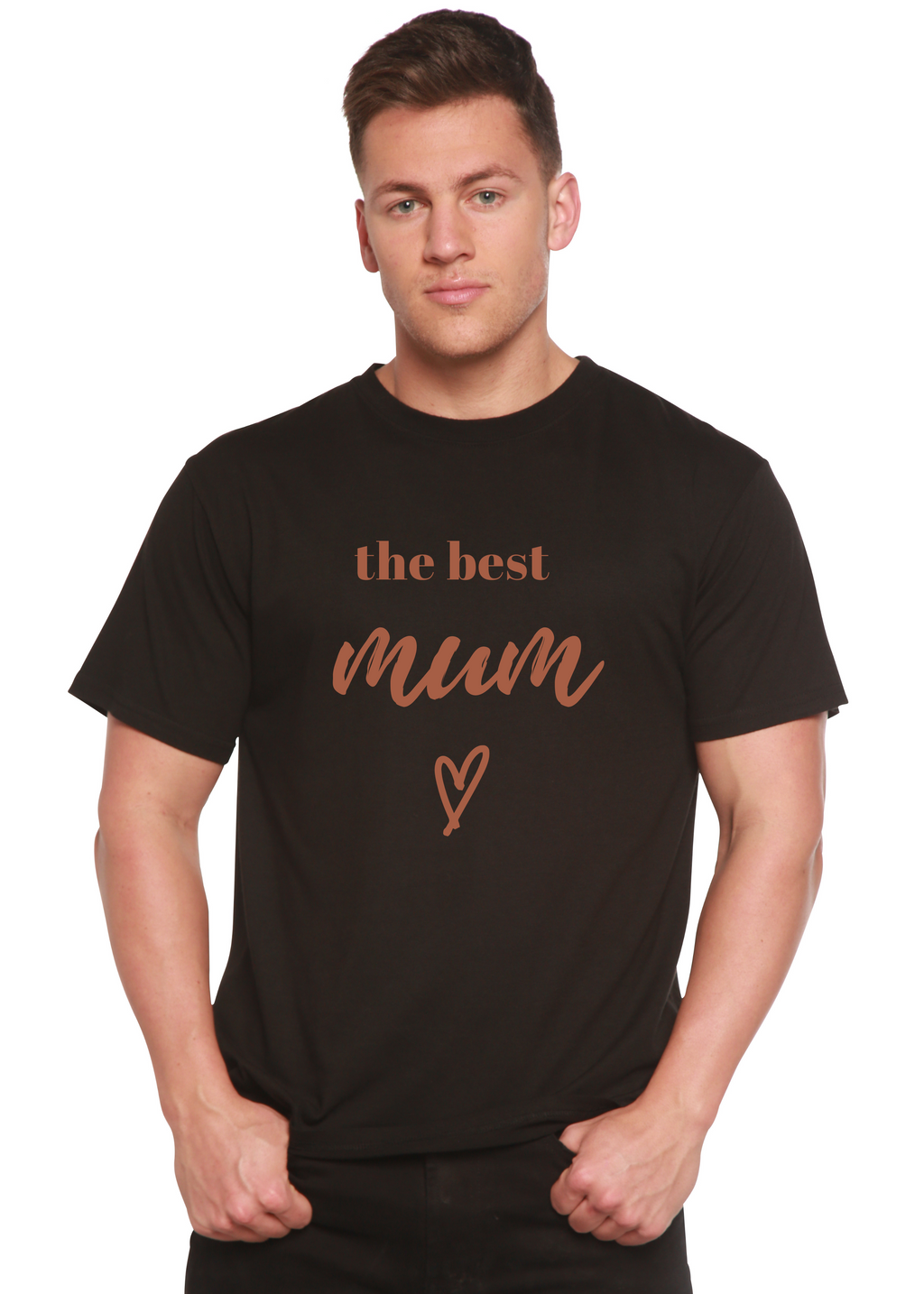 Camiseta gráfica de manga corta unisex de bambú viscosa/algodón orgánico The Best Mum