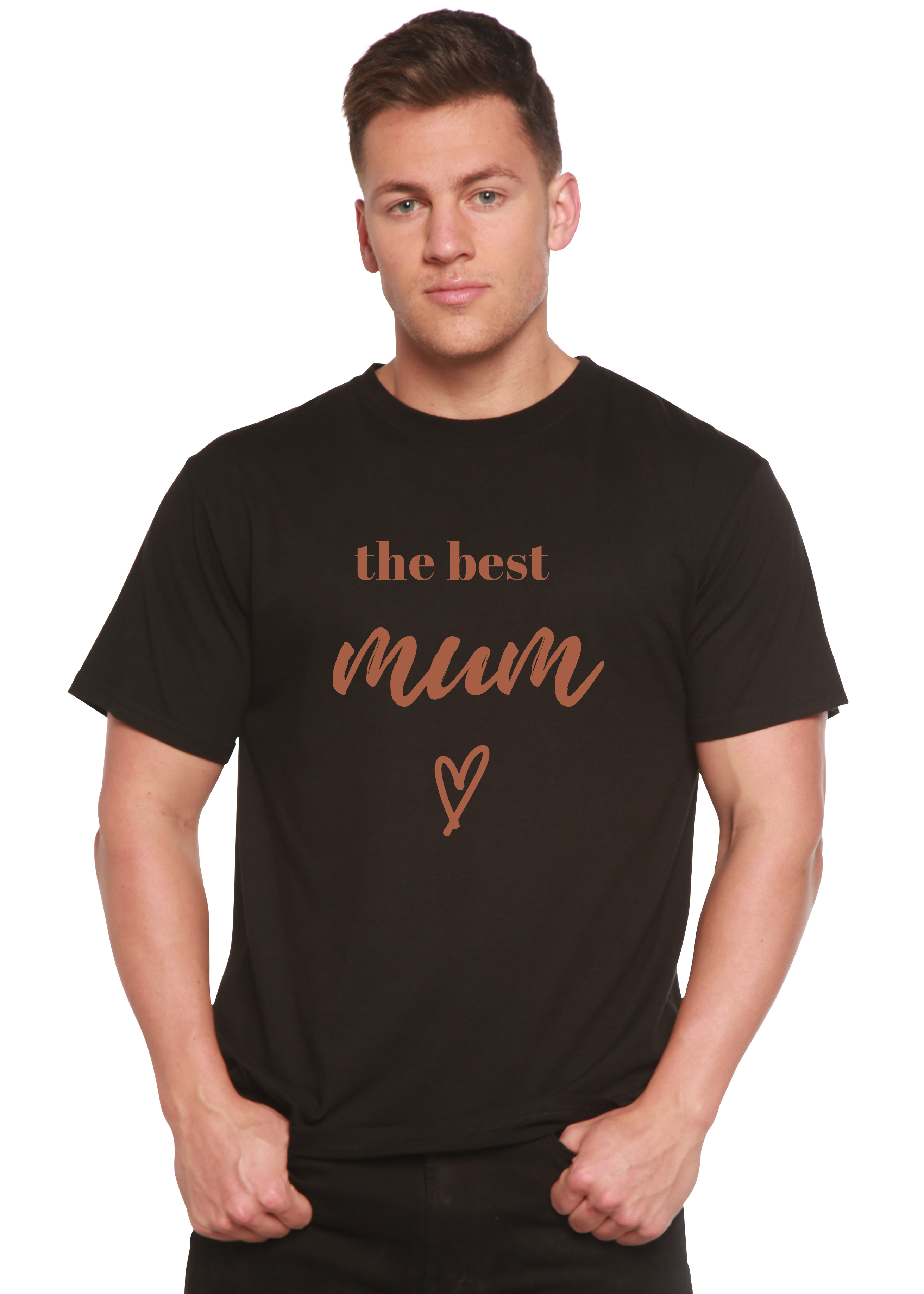 Camiseta gráfica de manga corta unisex de bambú viscosa/algodón orgánico The Best Mum
