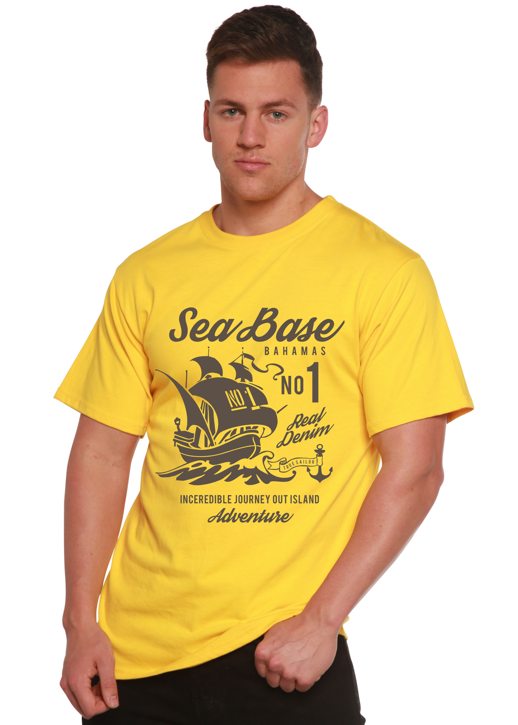Camiseta gráfica de manga corta de viscosa de bambú/algodón orgánico Sea Base Spun Bamboo® para hombre
