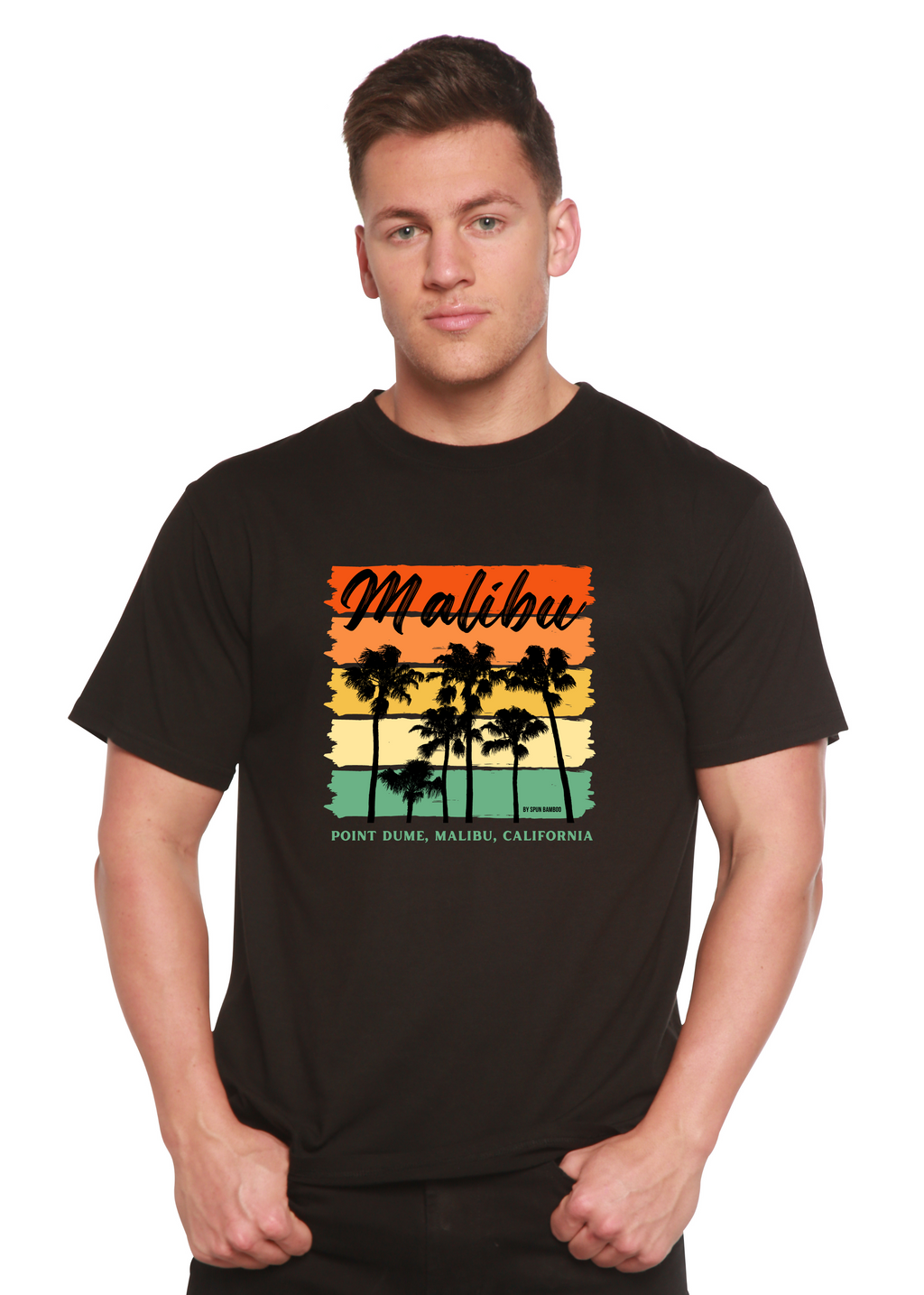 Camiseta de manga corta con gráfico de bambú viscosa/algodón orgánico unisex Malibu