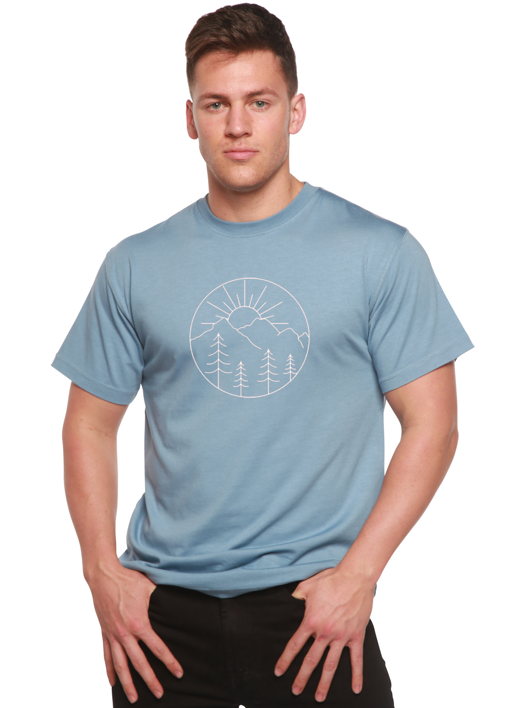 Camiseta gráfica de manga corta de bambú/algodón orgánico para hombre "Nature Lover"