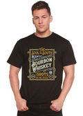 Camiseta gráfica de manga corta de bambú/algodón orgánico para hombre, diseño "Bourbon Whiskey"