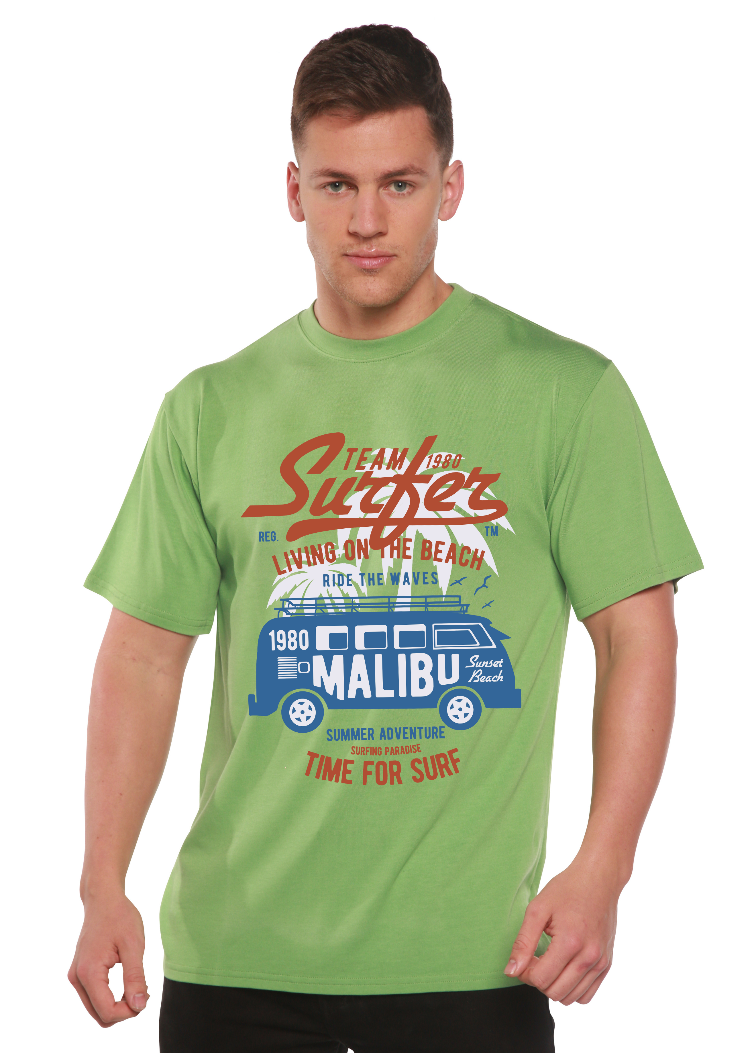 Camiseta gráfica de manga corta de bambú/algodón orgánico para hombre Team Surfer Spun Bamboo®