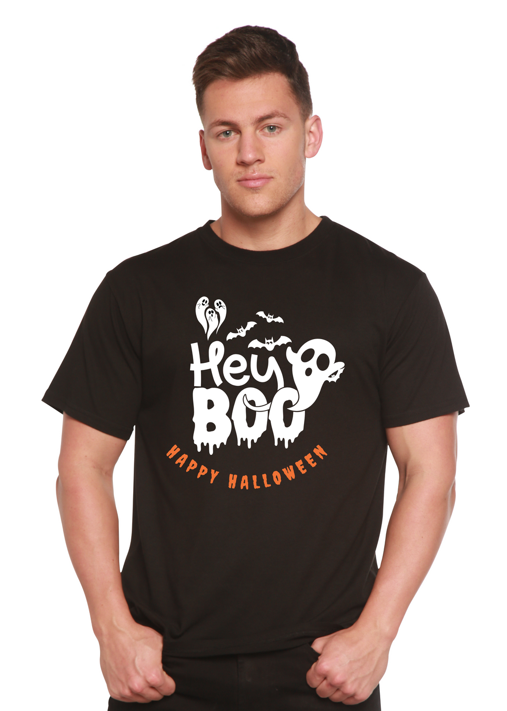Camiseta gráfica de manga corta de bambú/algodón orgánico Hey Boo para hombre