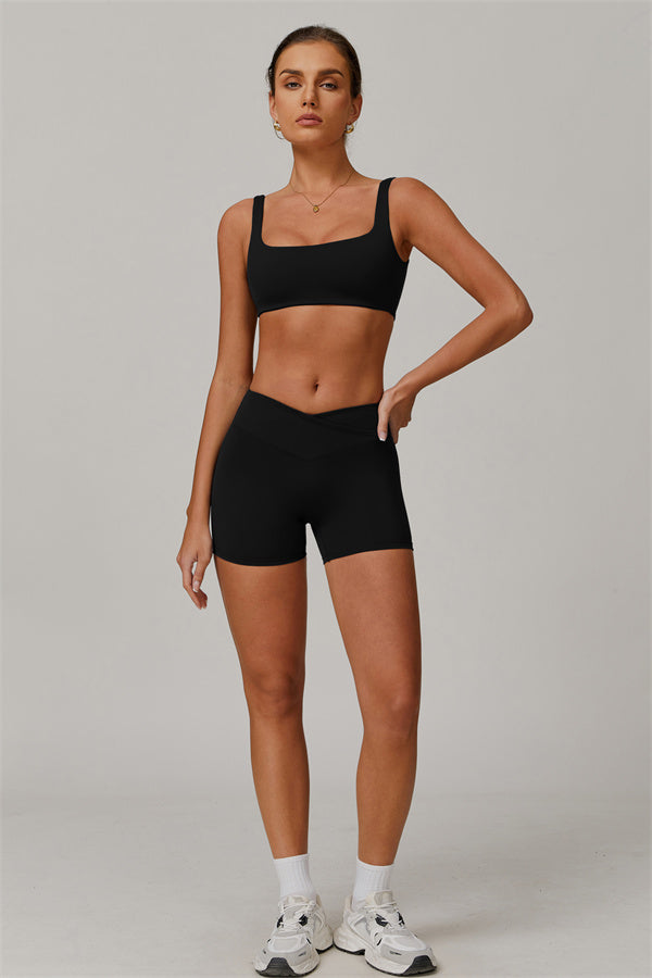 Conjunto de 2 piezas de sujetador deportivo y pantalón corto Halo