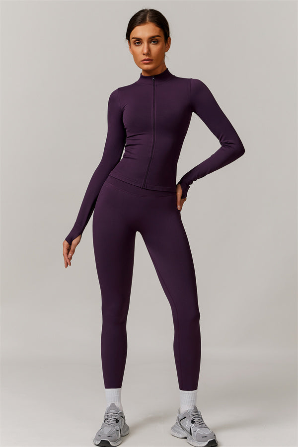 Conjunto de 3 piezas Nova Luxe: chaqueta, sujetador deportivo y leggings