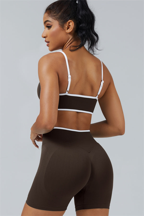 Conjunto de 2 piezas de sujetador deportivo y shorts Elevate