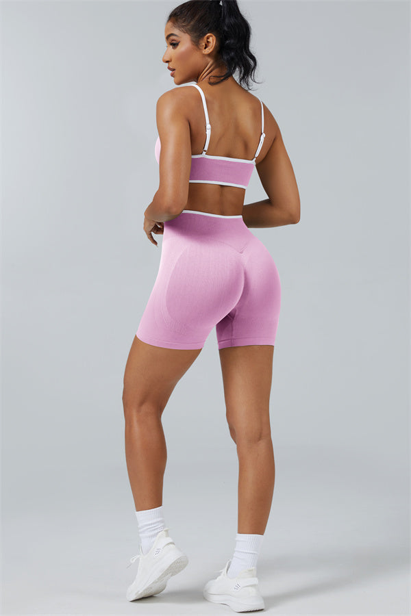 Conjunto de 2 piezas de sujetador deportivo y shorts Elevate
