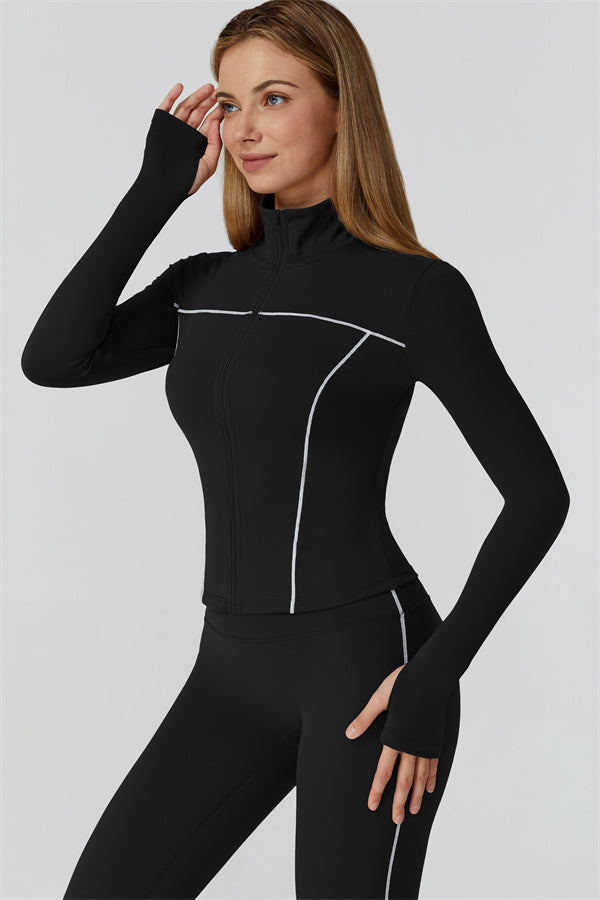 El conjunto de 3 piezas de leggings y sujetador deportivo con cremallera Venus