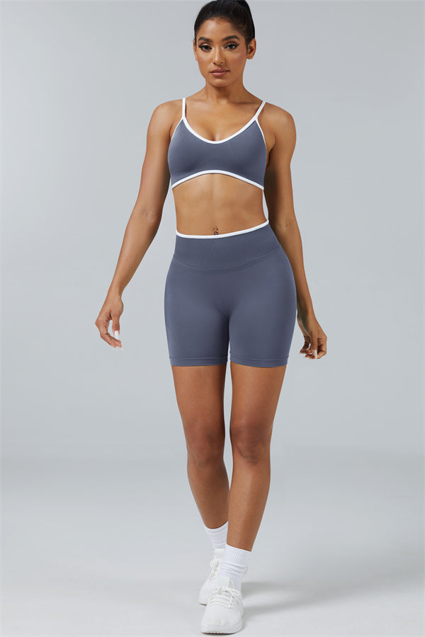 Conjunto de 2 piezas de sujetador deportivo y shorts Elevate