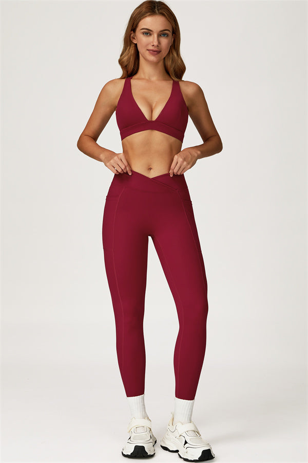 Conjunto de dos piezas de top deportivo y leggings Glacier