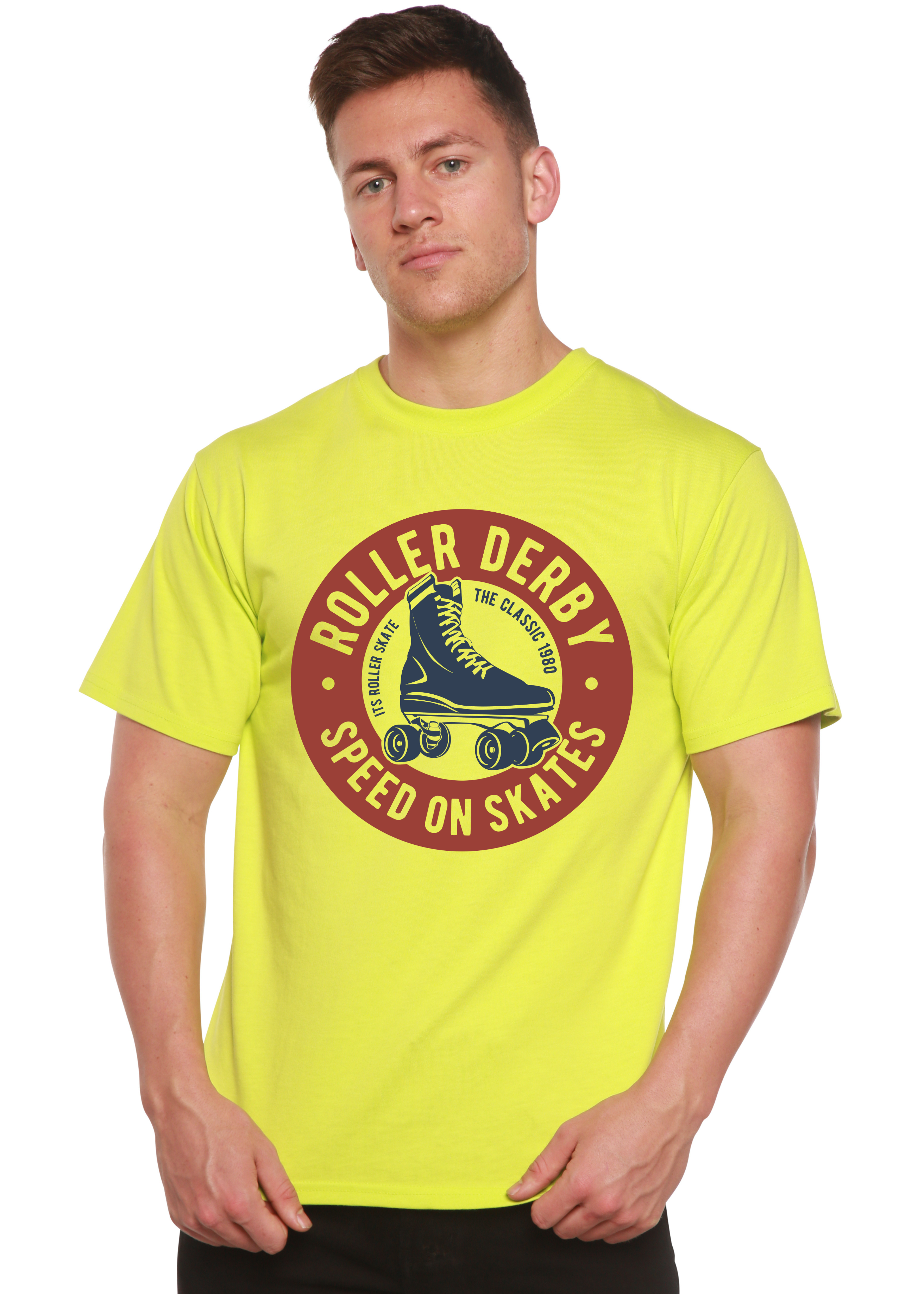Camiseta gráfica de manga corta para hombre Roller Derby Spun Bamboo® de viscosa de bambú y algodón orgánico