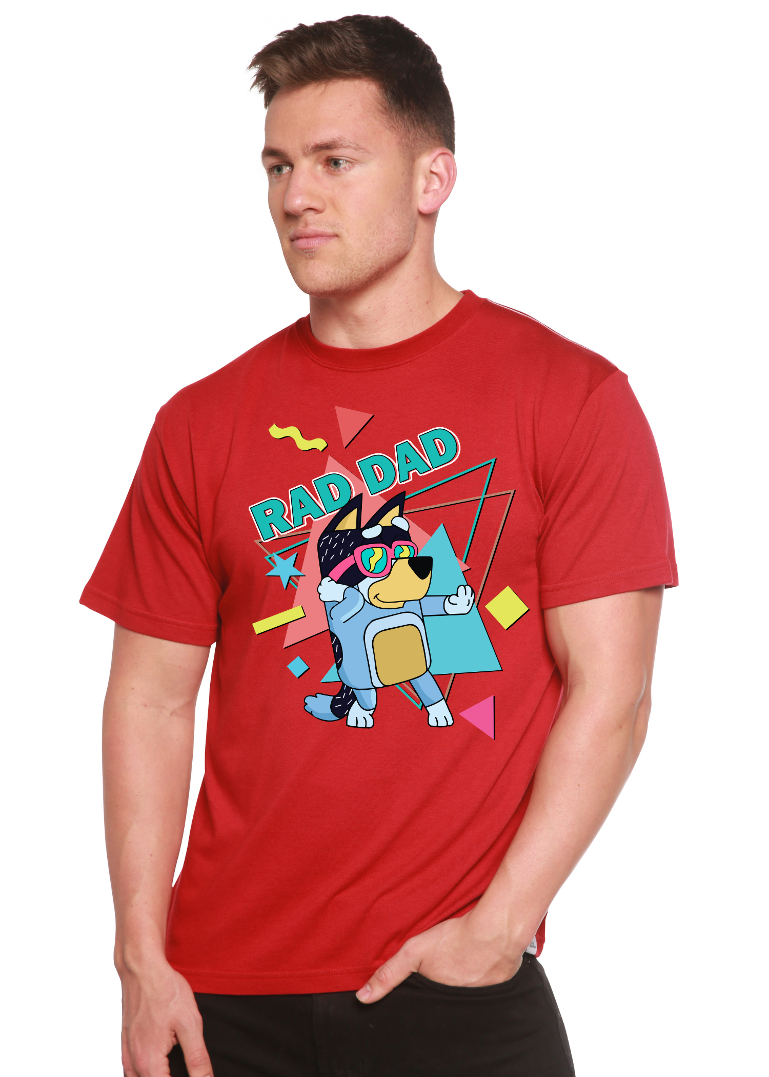 Camiseta gráfica de manga corta para hombre Rad Dad Bluey de bambú
