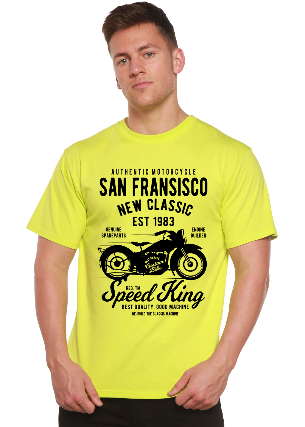 Camiseta gráfica de manga corta San Fransisco Spun Bamboo® de viscosa de bambú y algodón orgánico para hombre