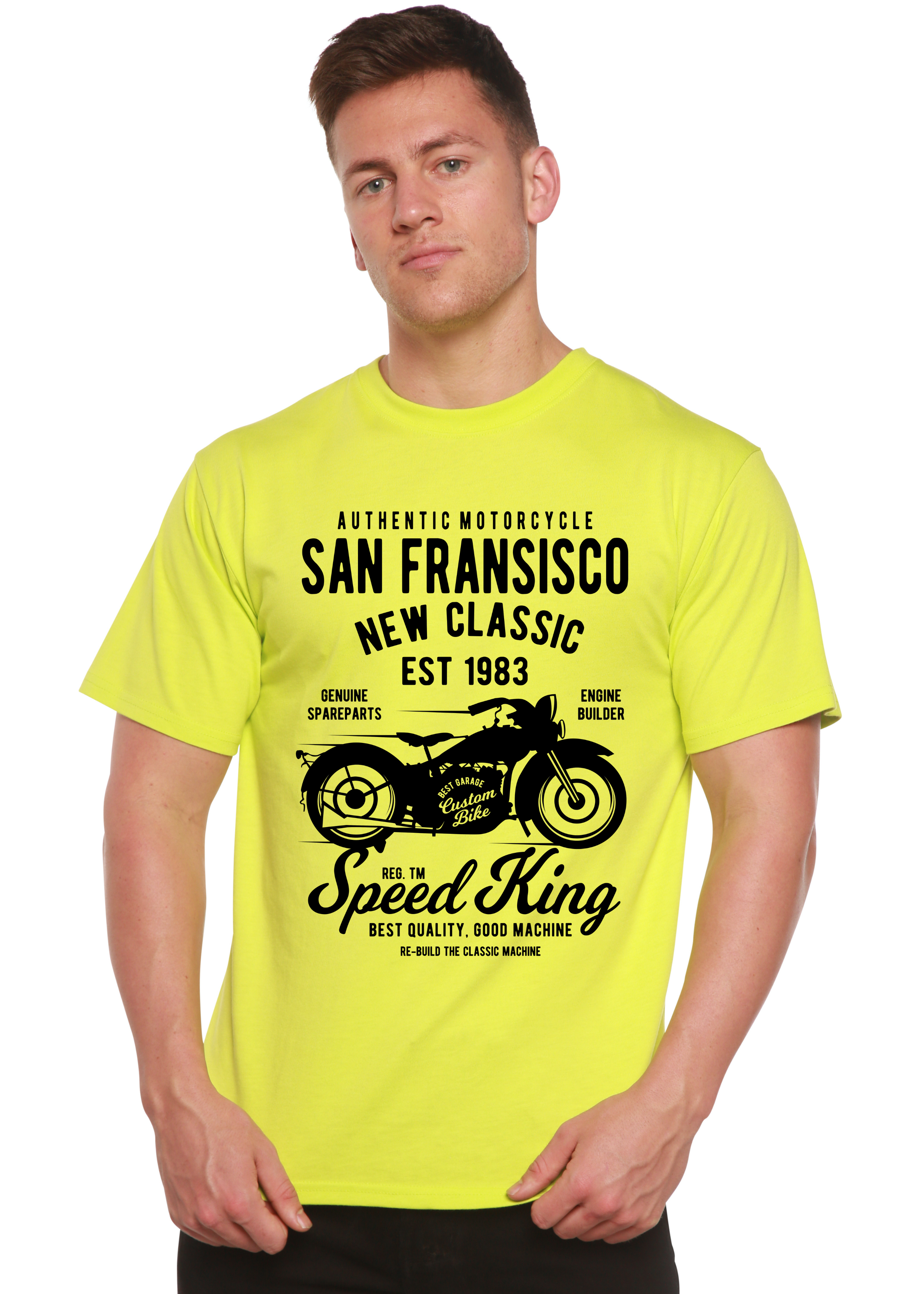 Camiseta gráfica de manga corta San Fransisco Spun Bamboo® de viscosa de bambú y algodón orgánico para hombre