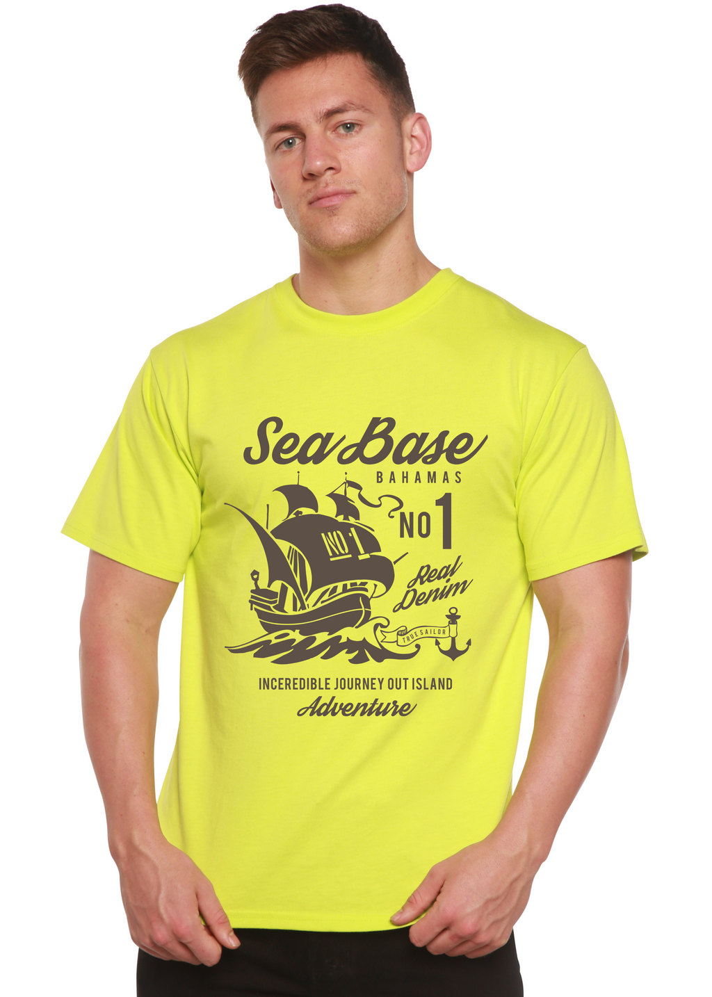 Camiseta gráfica de manga corta de viscosa de bambú/algodón orgánico Sea Base Spun Bamboo® para hombre