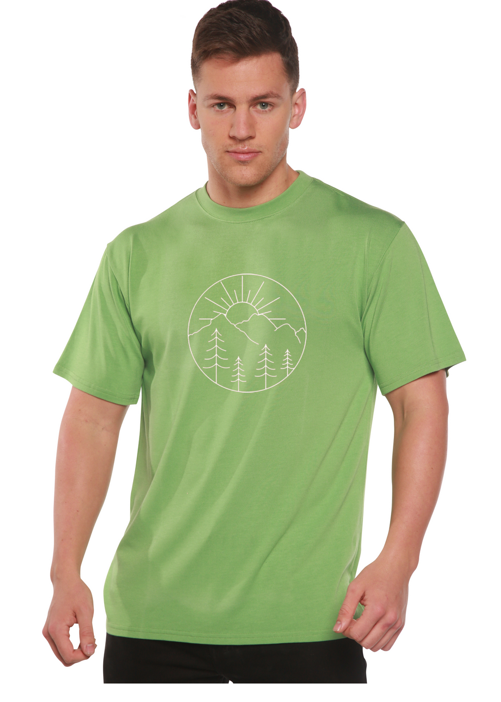 Camiseta gráfica de manga corta de bambú/algodón orgánico para hombre "Nature Lover"