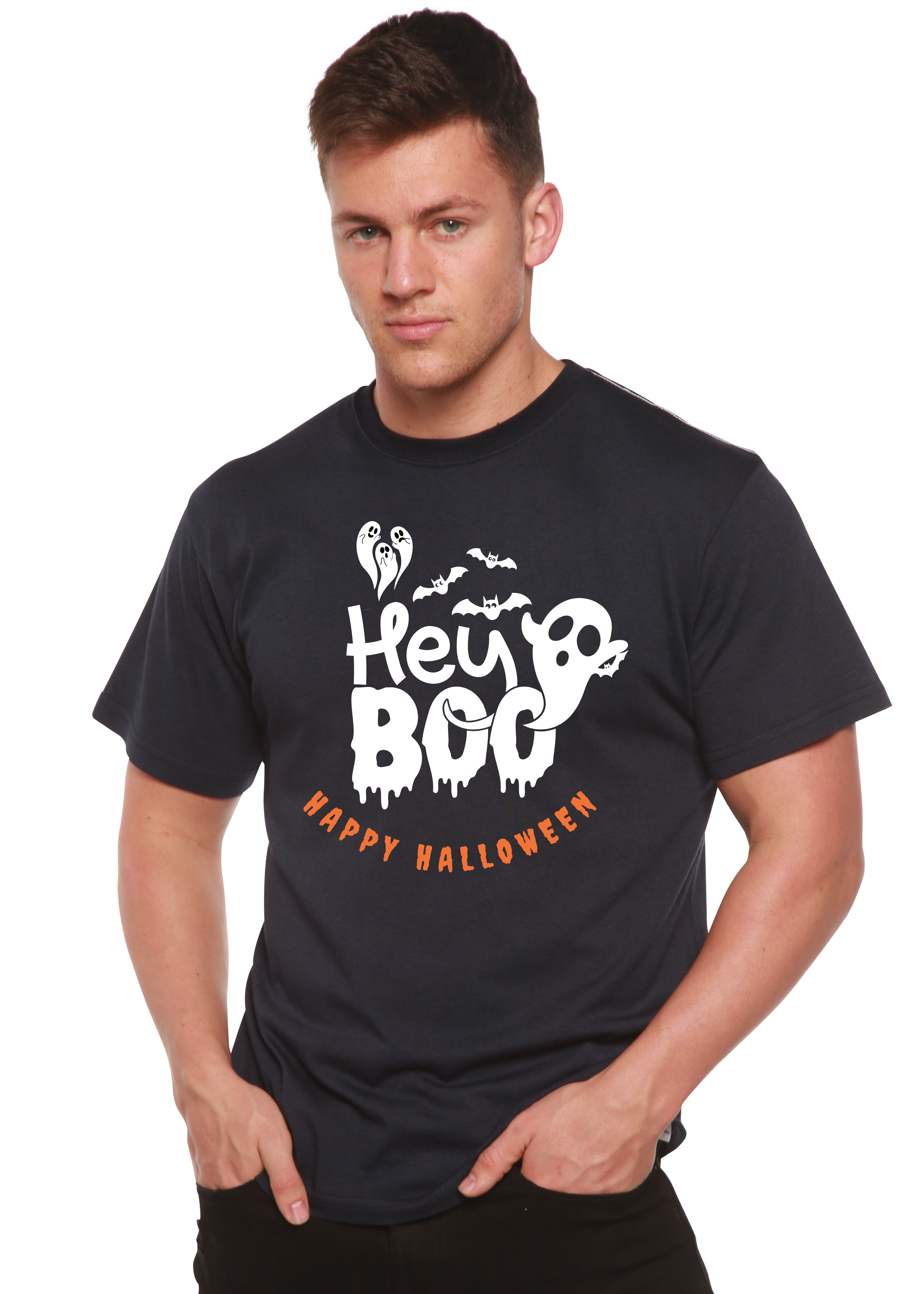 Camiseta gráfica de manga corta de bambú/algodón orgánico Hey Boo para hombre