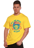 Camiseta Gráfica de Manga Corta para Hombre de Viscosa de Bambú/Algodón Orgánico "All We Need is Love"
