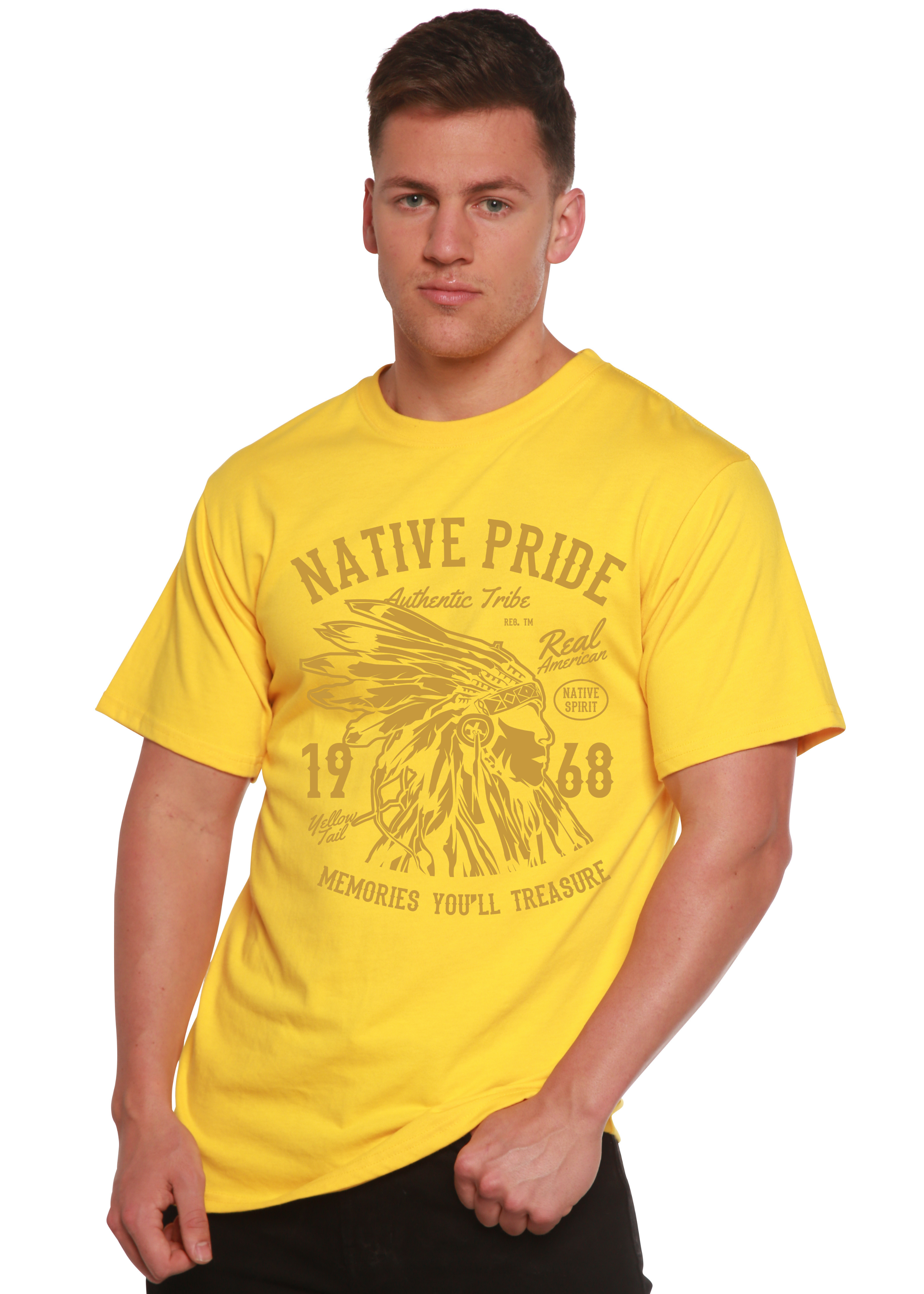Native Pride Spun Bamboo® Camiseta Gráfica de Manga Corta de Viscosa de Bambú/Algodón Orgánico para Hombre