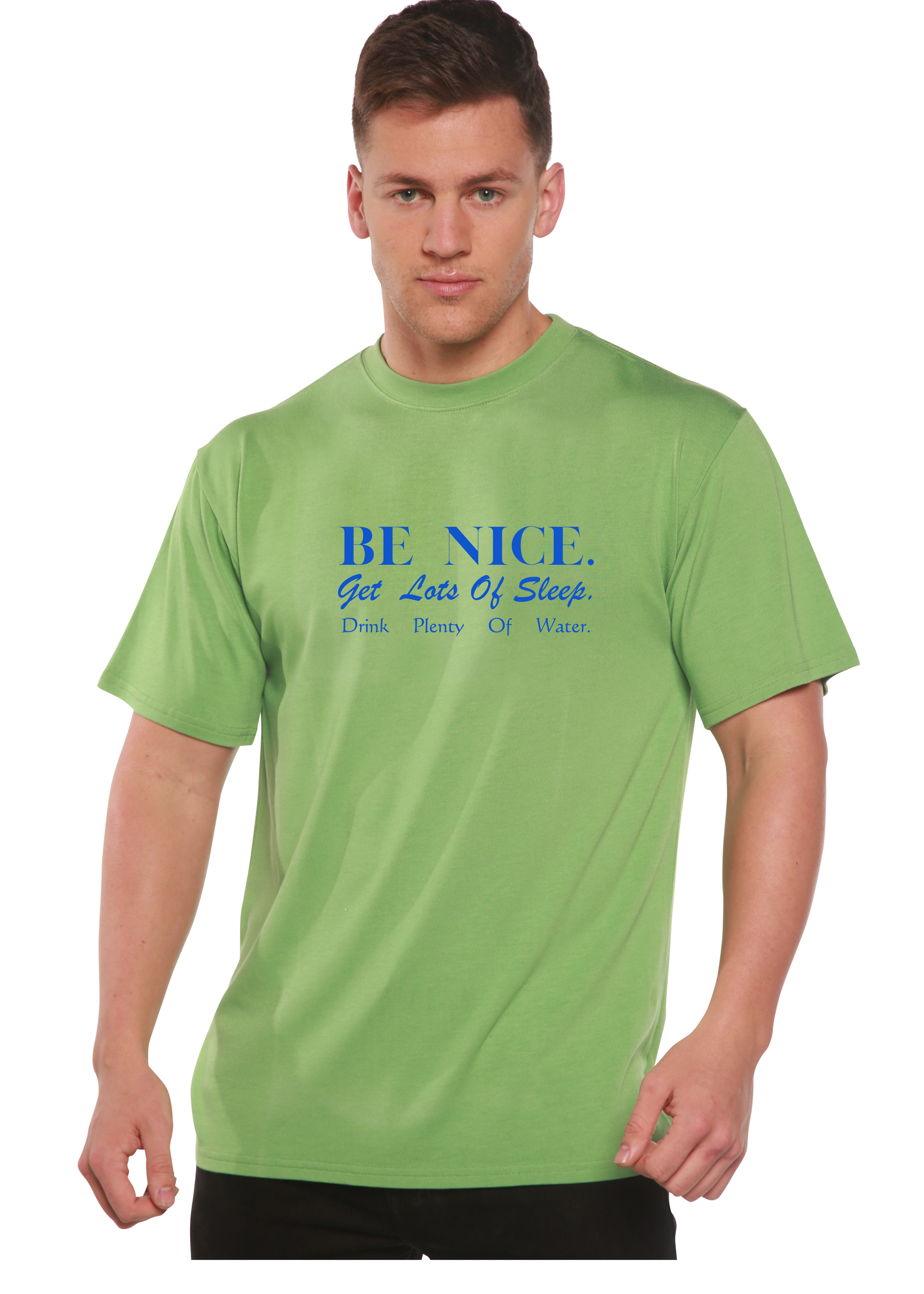 Camiseta gráfica de manga corta de viscosa de bambú/algodón orgánico Be Nice para hombre
