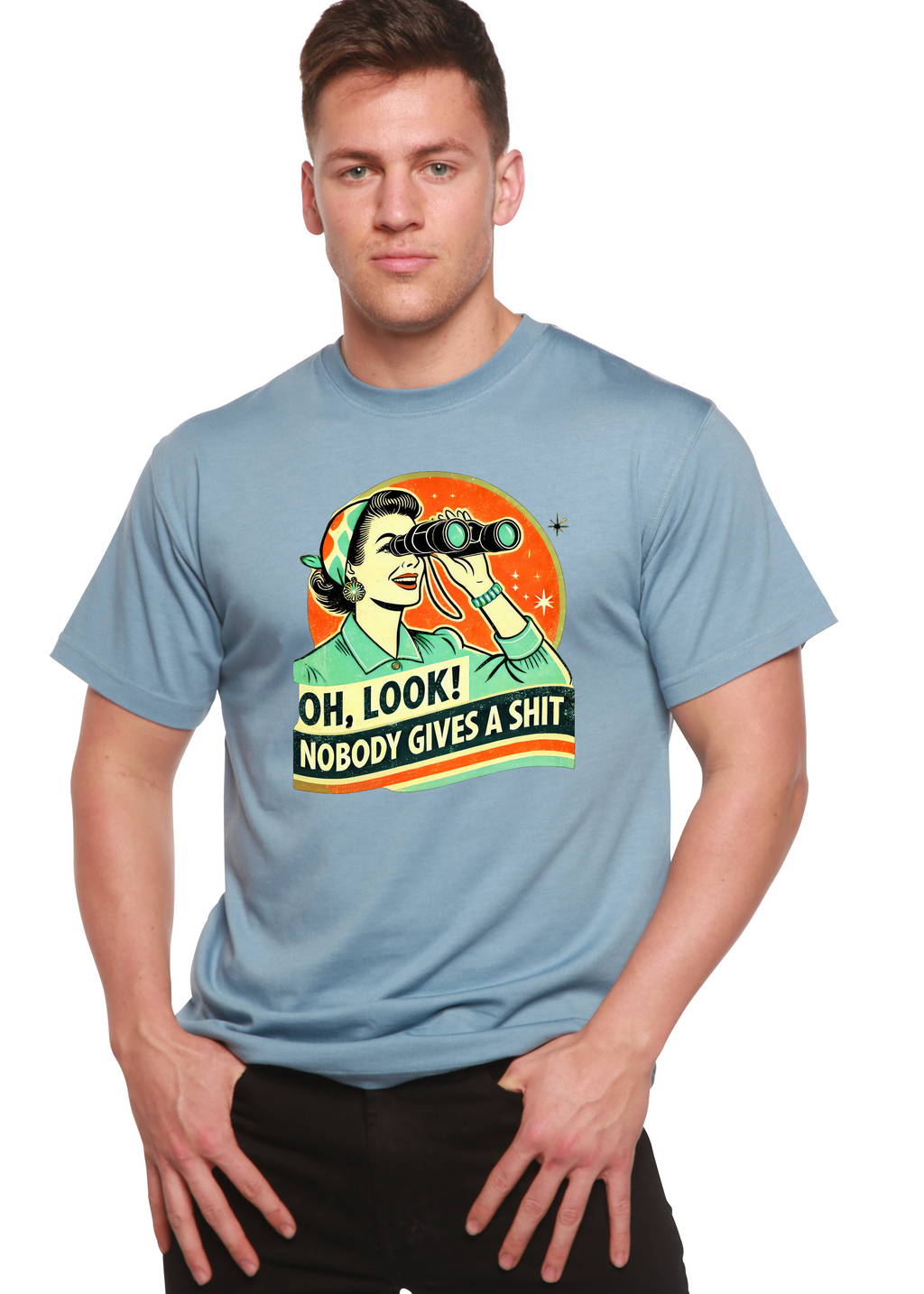Camiseta gráfica unisex divertida Retro Mujer de bambú/algodón