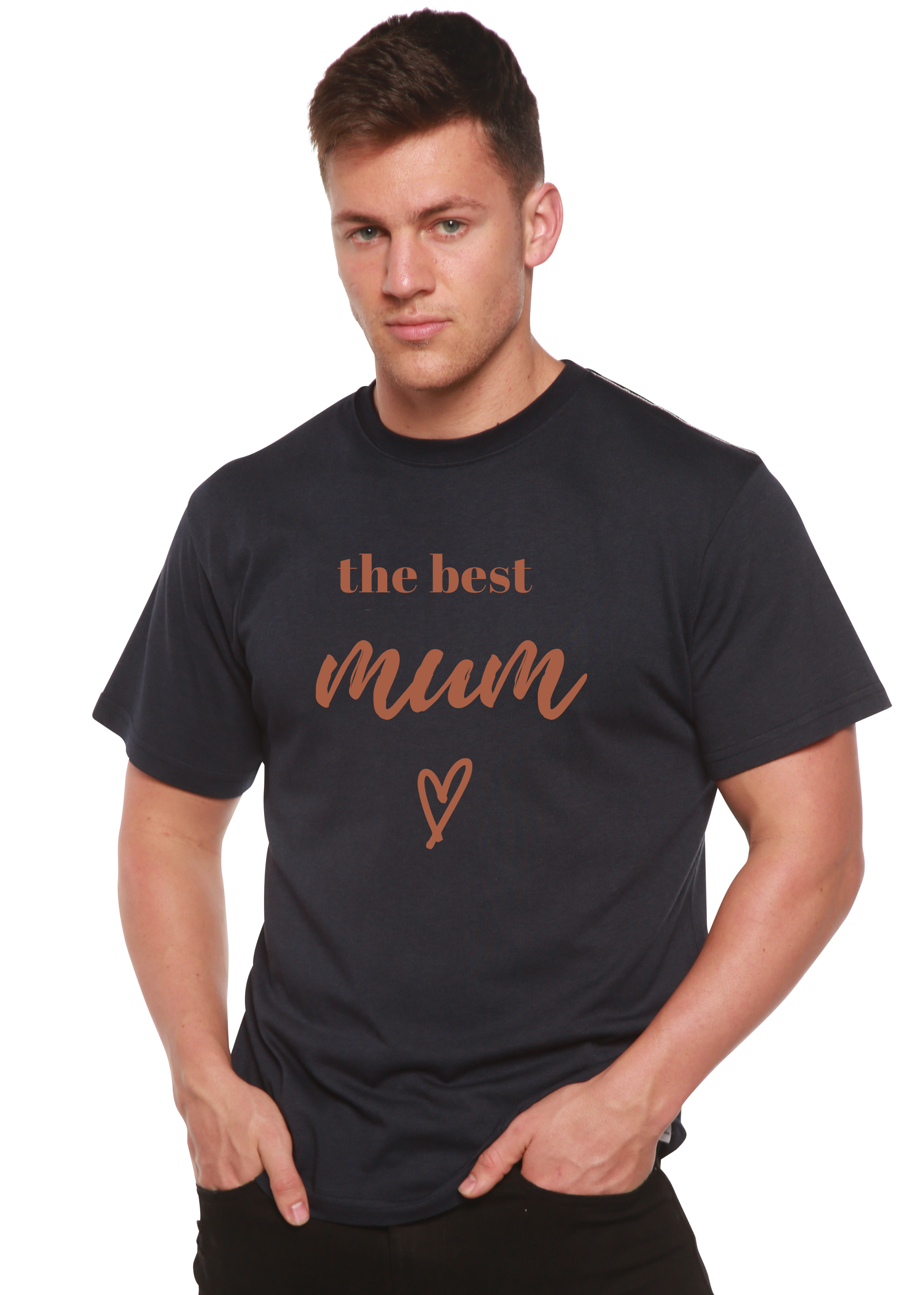Camiseta gráfica de manga corta unisex de bambú viscosa/algodón orgánico The Best Mum