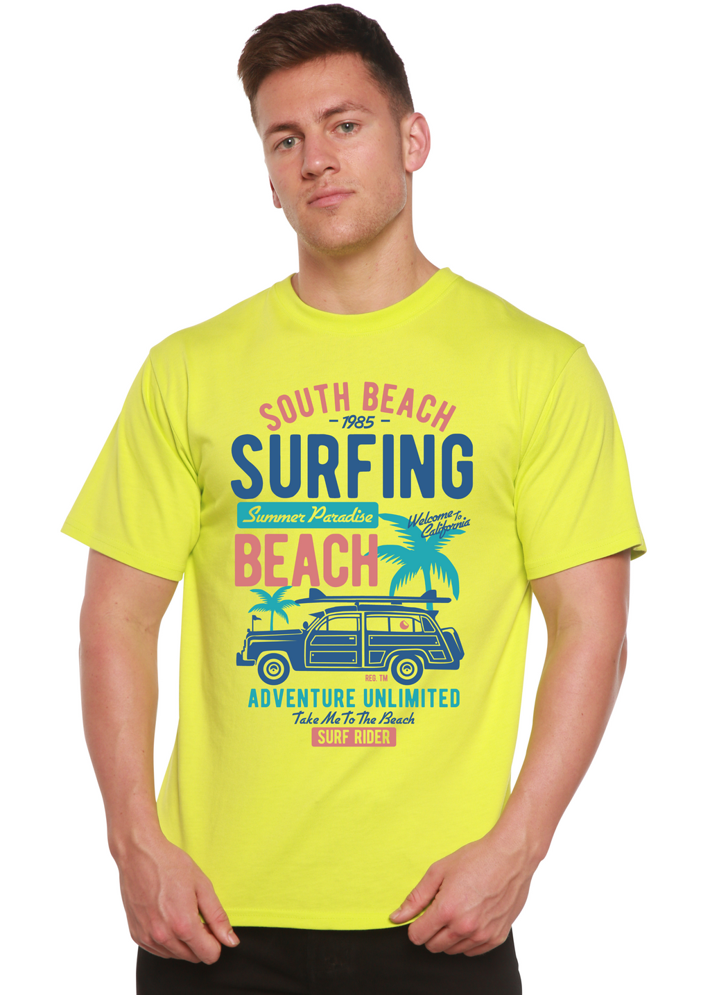 Camiseta gráfica de manga corta de viscosa de bambú y algodón orgánico South Beach Spun Bamboo® para hombre