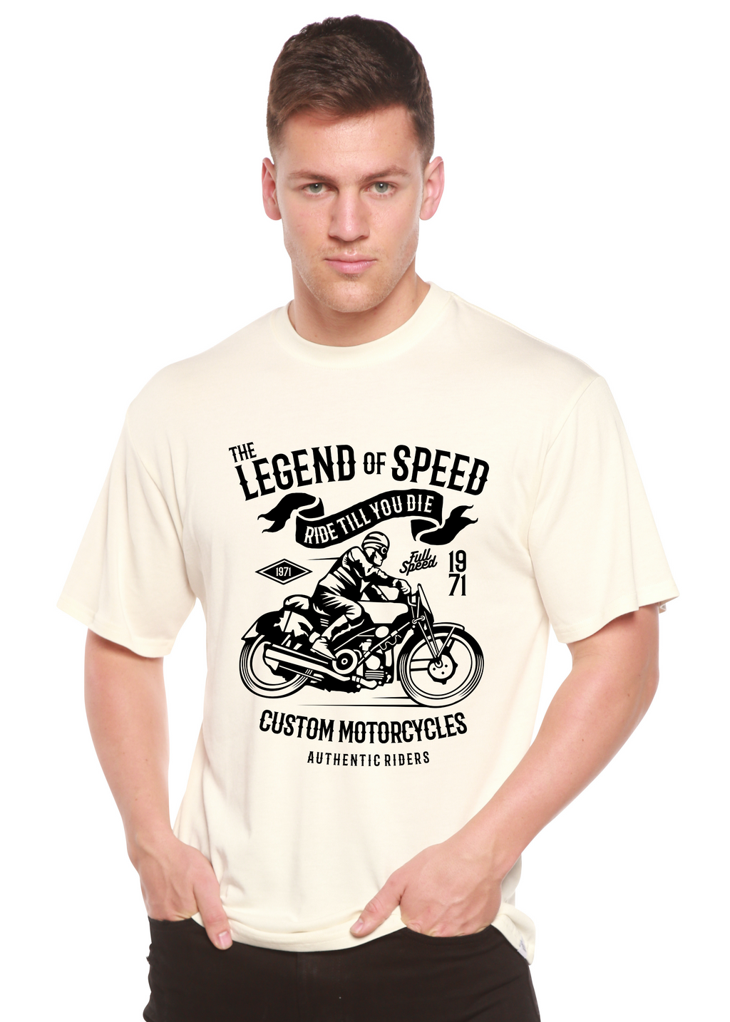 La leyenda de la camiseta gráfica de manga corta de viscosa de bambú/algodón orgánico para hombre Speed Spun Bamboo®
