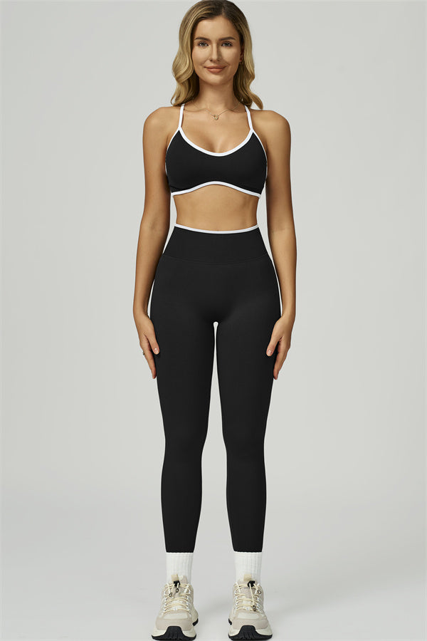 Conjunto de 2 piezas de sujetador deportivo y leggings Prime Line