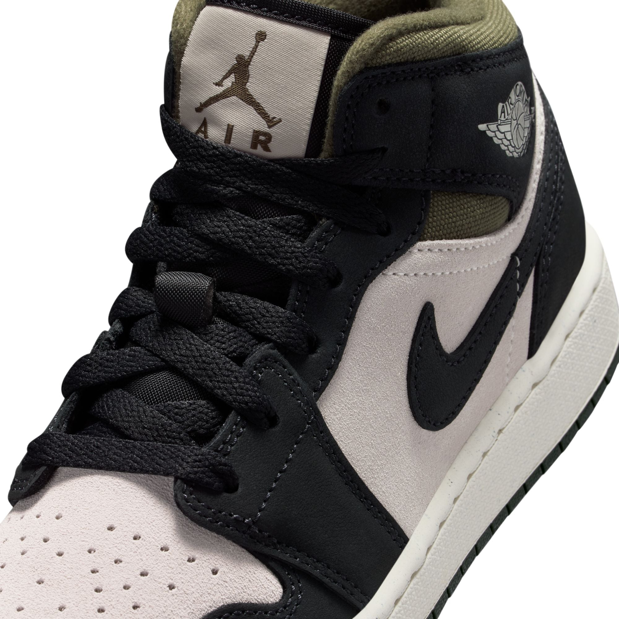 Air Jordan Big Kids 1 Mid- Light Orewood Brown