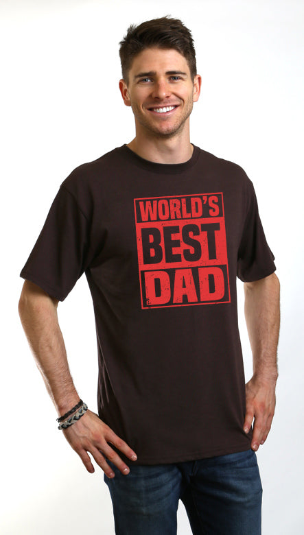 Camiseta Gráfica de Manga Corta para Hombre de Viscosa de Bambú y Algodón Orgánico "El Mejor Papá del Mundo"