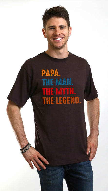 Papa, el Hombre, el Mito, la Leyenda Camiseta gráfica de manga corta de viscosa de bambú/algodón orgánico para hombre