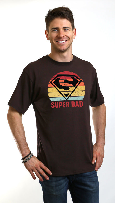 Camiseta gráfica de manga corta para hombre "Super Papá" de bambú viscosa/algodón orgánico