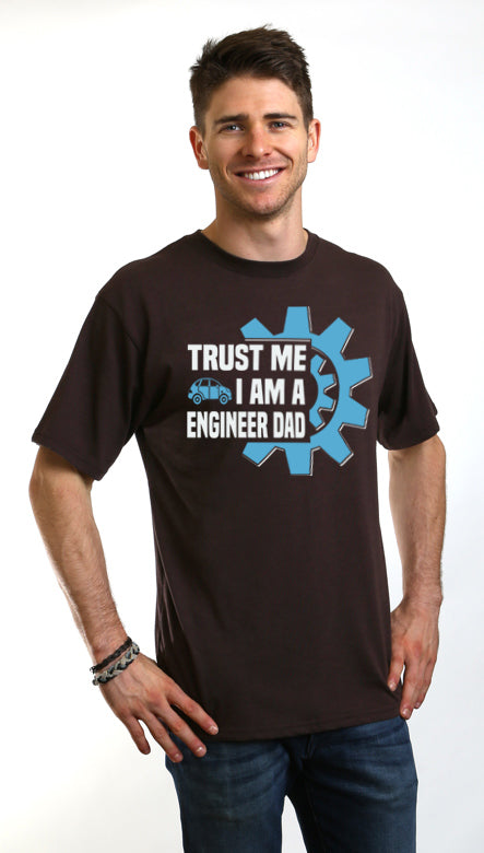 Confía en Mí, Soy un Papá Ingeniero. Camiseta Gráfica de Manga Corta de Viscosa de Bambú/Algodón Orgánico para Hombre