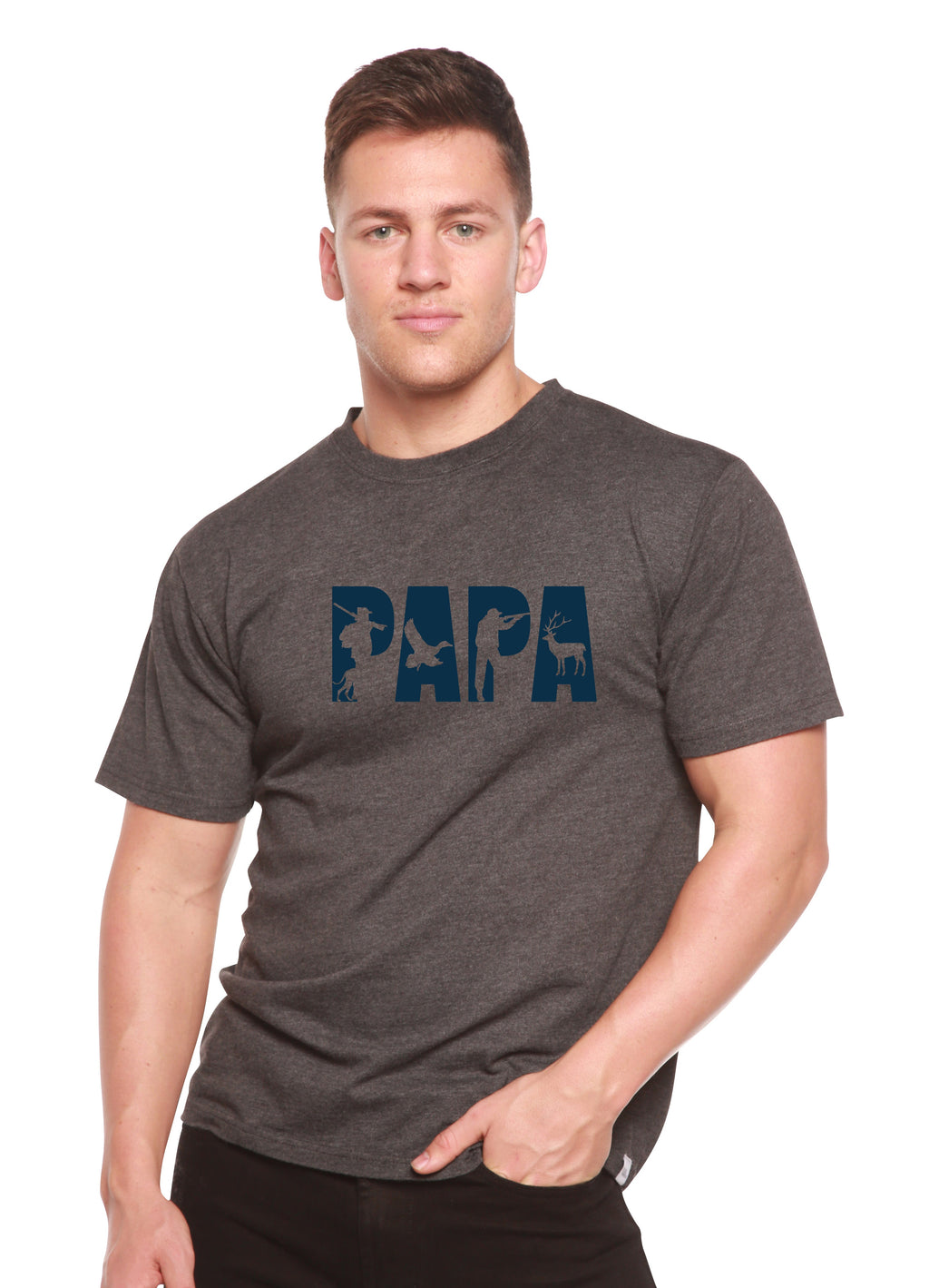 Camiseta gráfica de manga corta de bambú/algodón orgánico PAPA para hombre